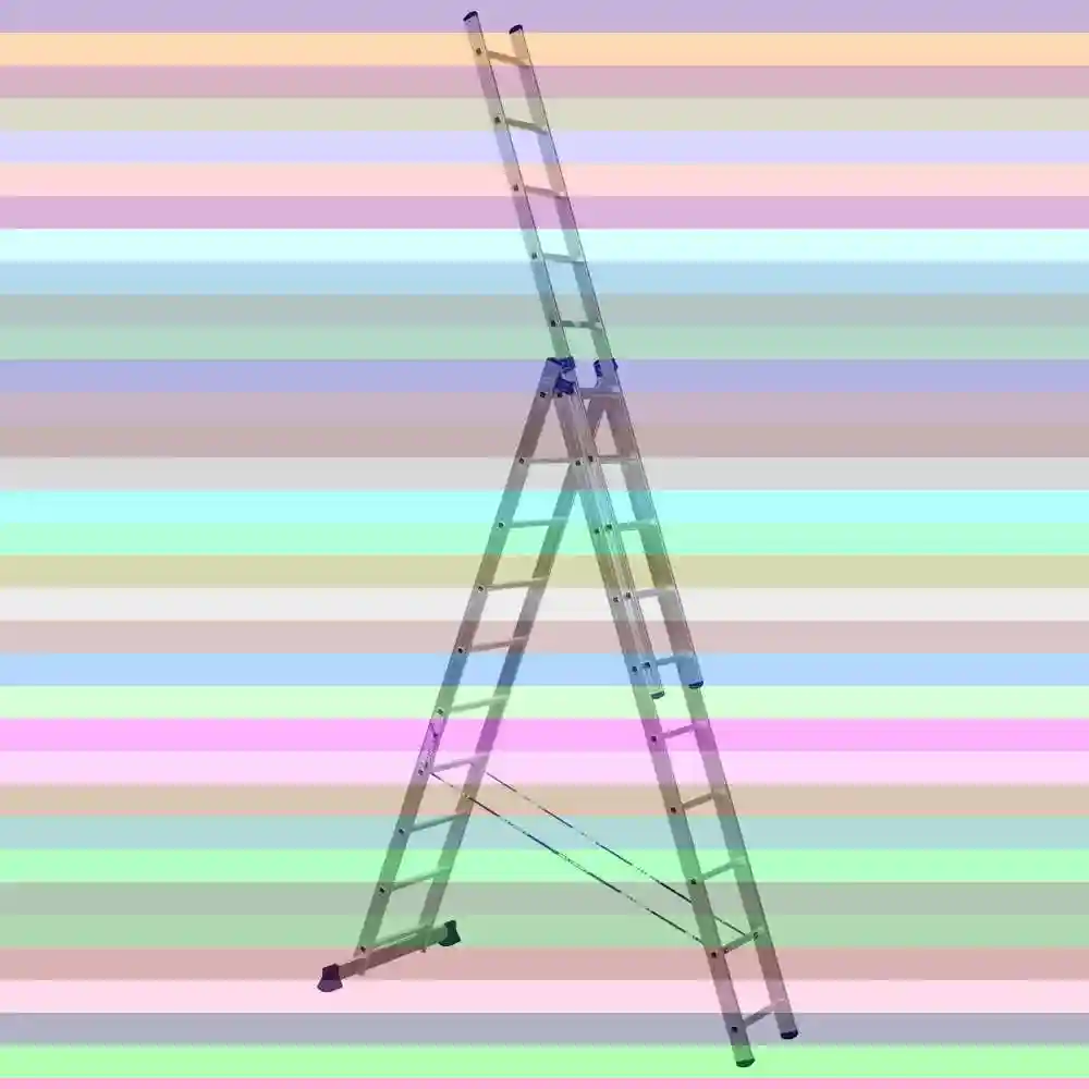Алюминиевая трехсекционная лестница алюмет 3х14 9314 — лестница-стремянка трехсекционная алюмет 5311 3х11