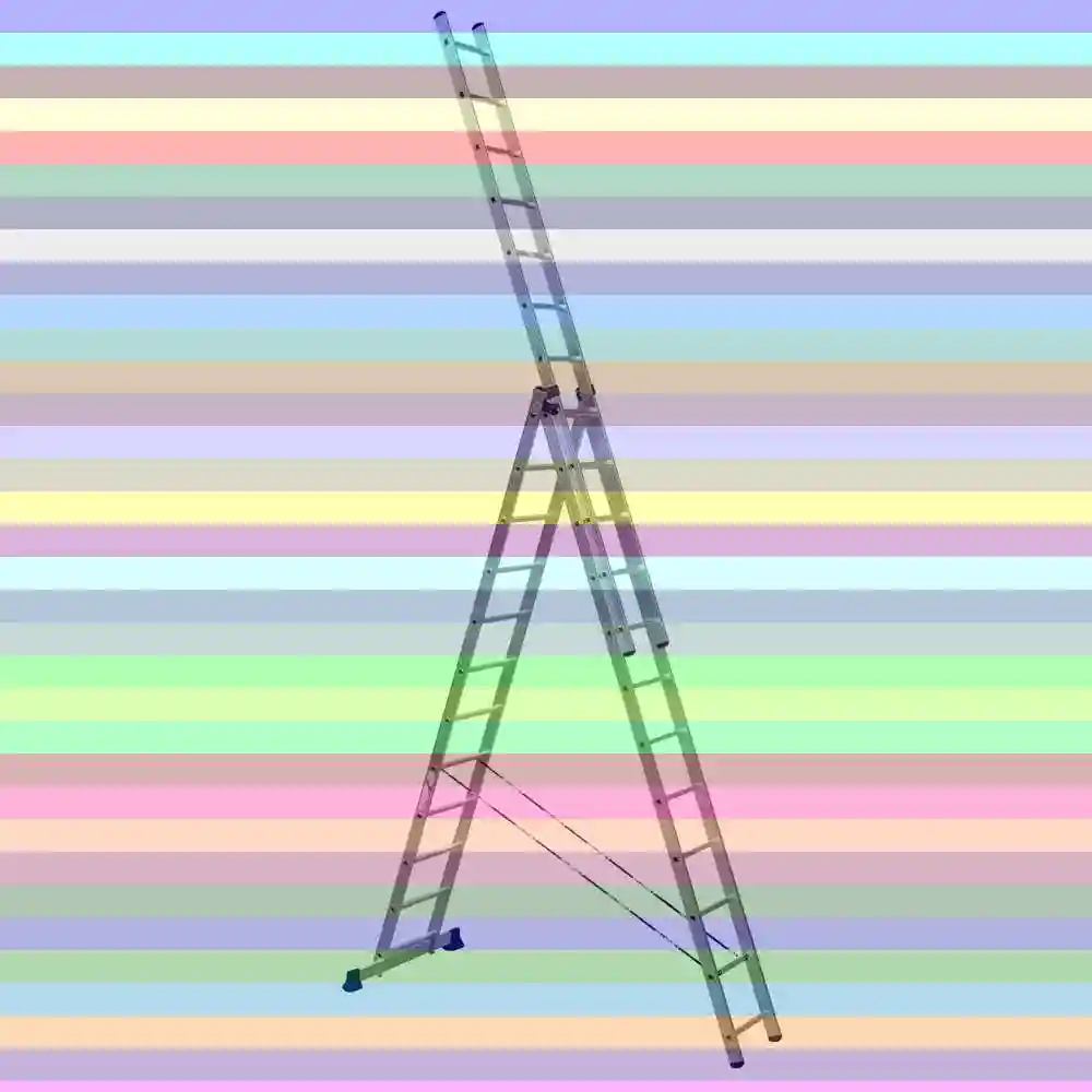 Лестница стремянка трехсекционная — лестница алюмет 6315