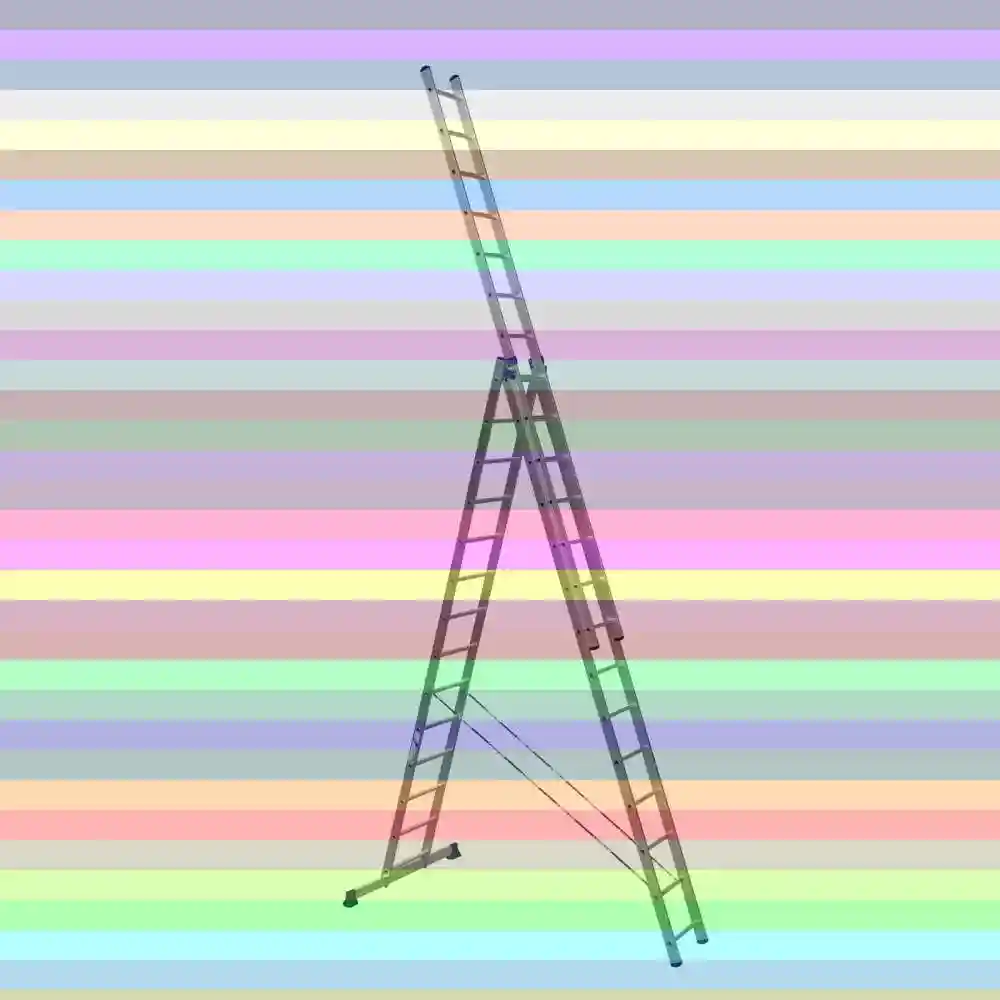 Лестница стремянка трехсекционная — Лестница-стремянка трехсекционная алюмет 5311 3х11