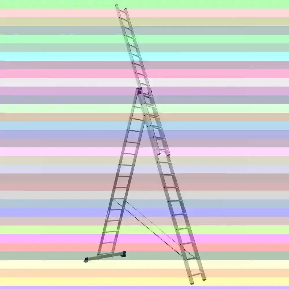 Лестница-стремянка трехсекционная алюмет 6315 3х15 — лестница стремянка алюминиевая