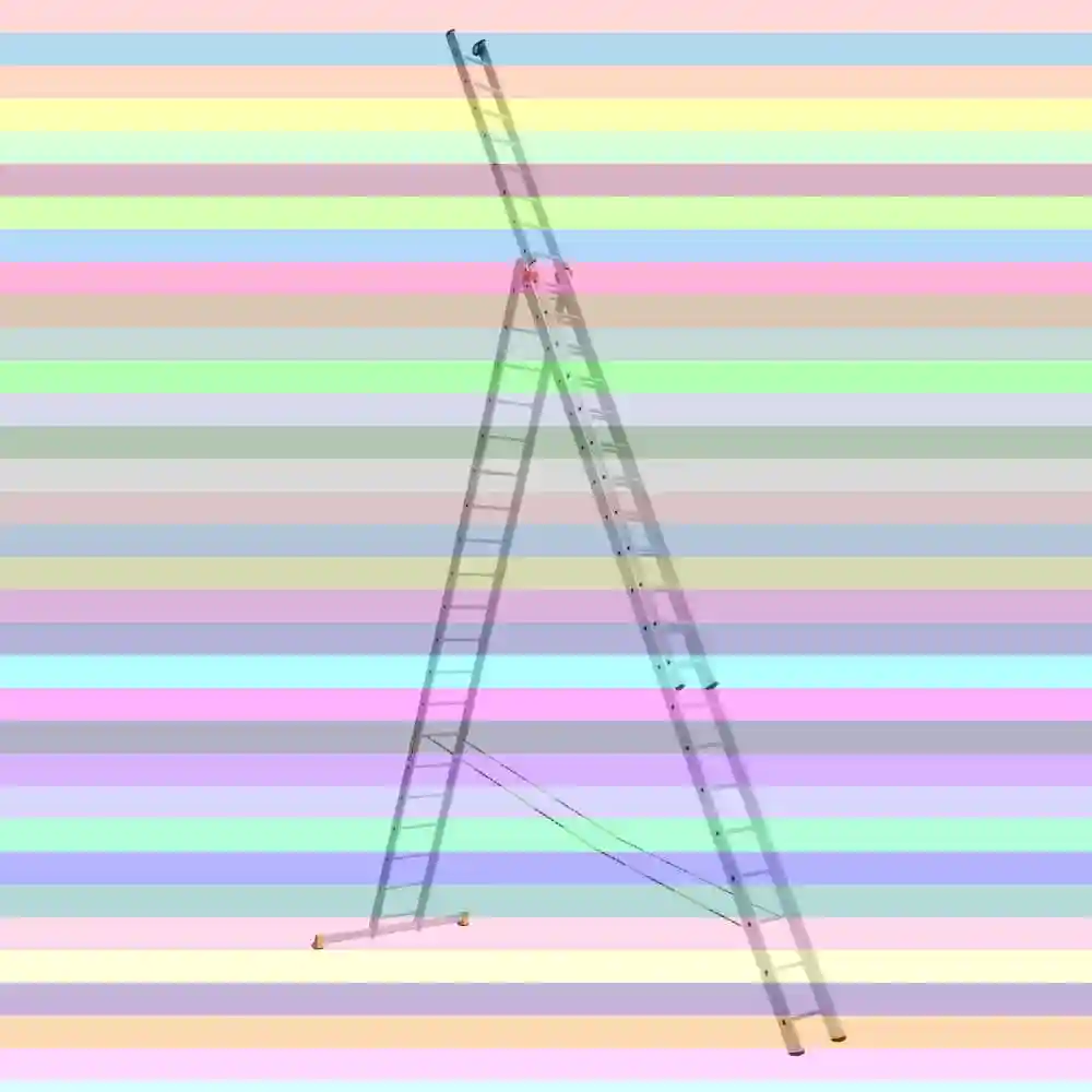 Лестница стремянка трехсекционная — лестница алюмет 3х18 9318