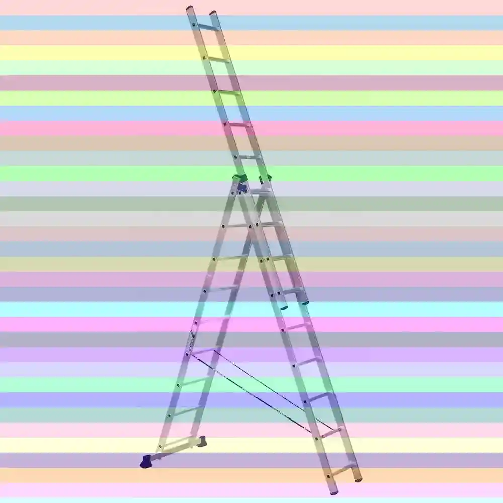 Лестница-стремянка трехсекционная алюмет 6315 3х15 — Лестница алюмет 6315