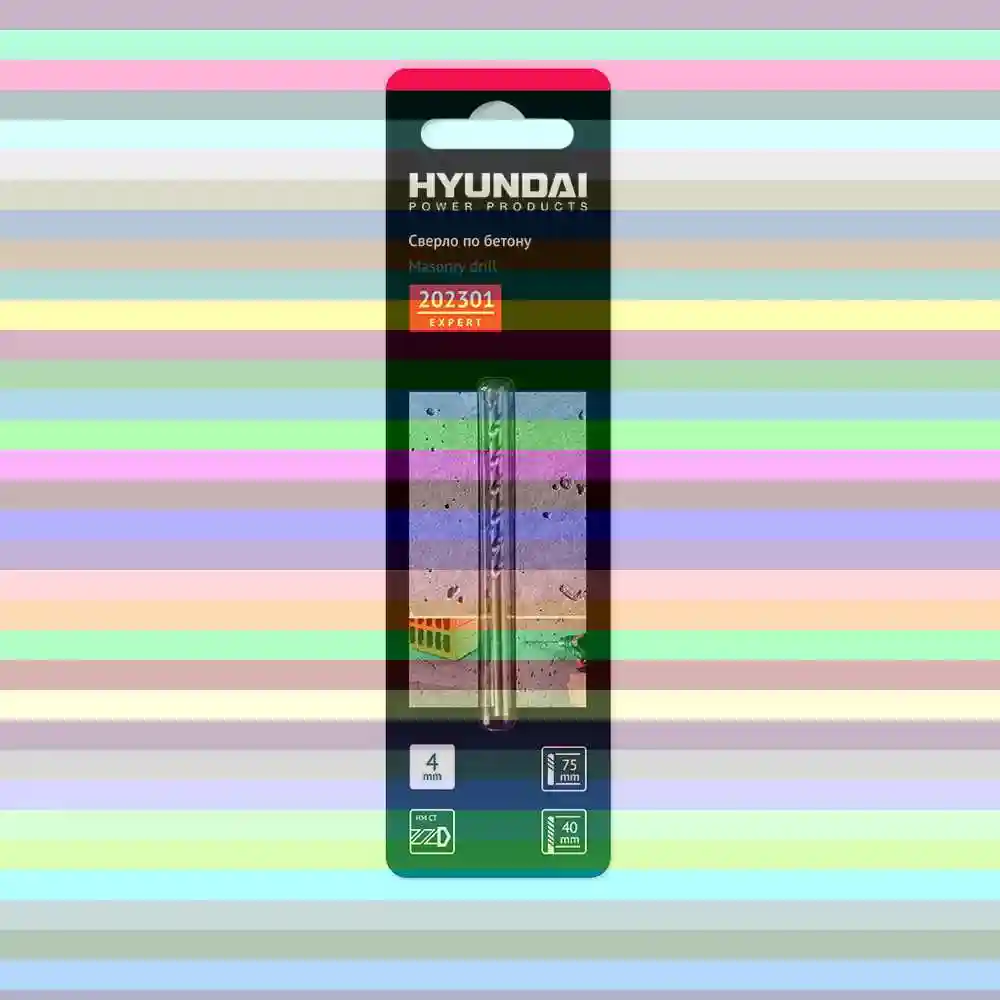 Сверло по бетону hyundai 202301 4 x 75 мм — сверло по керамике и стеклу hyundai 202405 8 x 75 мм